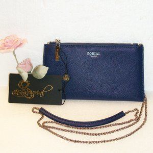 SORIAL Crossbody Bag Navy Blue & Silver NWT